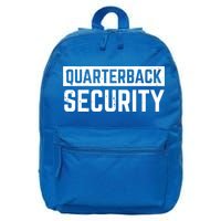 Quarterback Security Funny American Football Offense Line Gift 16 in Basic Backpack
