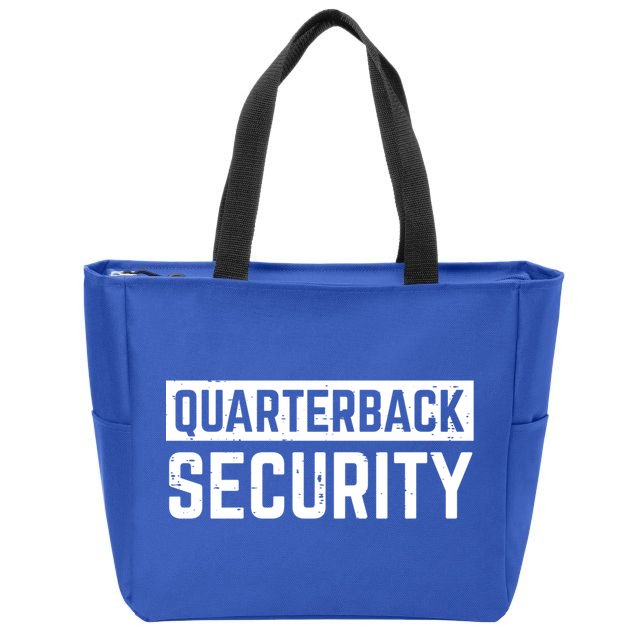 Quarterback Security Funny American Football Offense Line Gift Zip Tote Bag