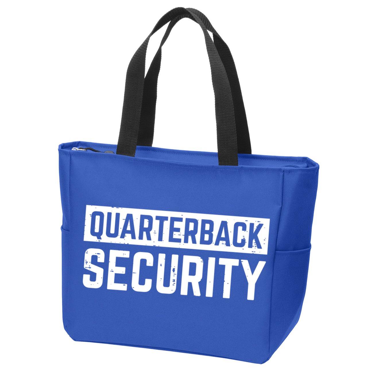 Quarterback Security Funny American Football Offense Line Gift Zip Tote Bag