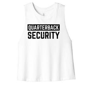 Quarterback Security Funny American Football Offense Line Gift Women's Racerback Cropped Tank