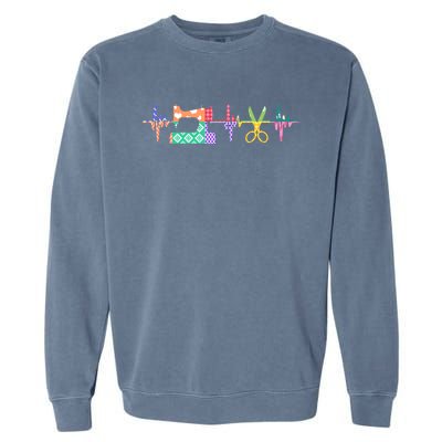 Quilter Sewing Heartbeat For Quilting Lover Mm Cool Gift Garment-Dyed Sweatshirt