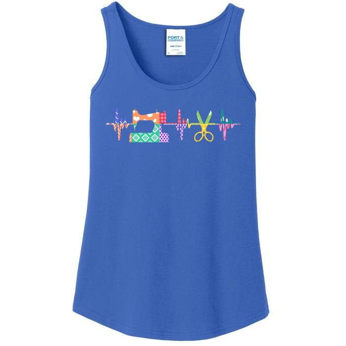 Quilter Sewing Heartbeat For Quilting Lover Mm Cool Gift Ladies Essential Tank