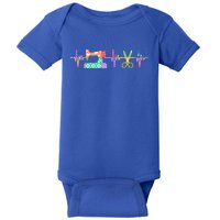 Quilter Sewing Heartbeat For Quilting Lover Mm Cool Gift Baby Bodysuit