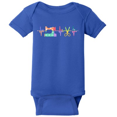 Quilter Sewing Heartbeat For Quilting Lover Mm Cool Gift Baby Bodysuit