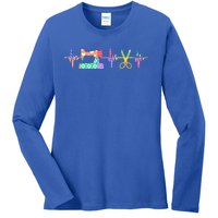 Quilter Sewing Heartbeat For Quilting Lover Mm Cool Gift Ladies Long Sleeve Shirt