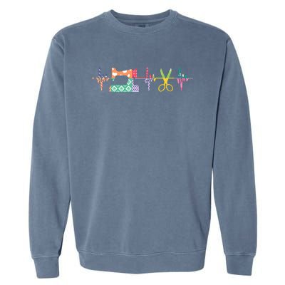 Quilter Sewing Heartbeat For Quilting Lover MM Garment-Dyed Sweatshirt