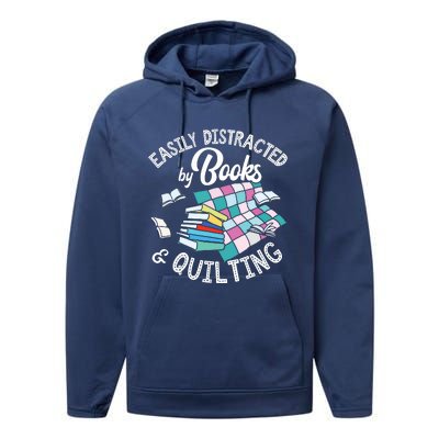 Quilting Shirts Knitting Lover Gift Sewing Tee Book Lover Performance Fleece Hoodie