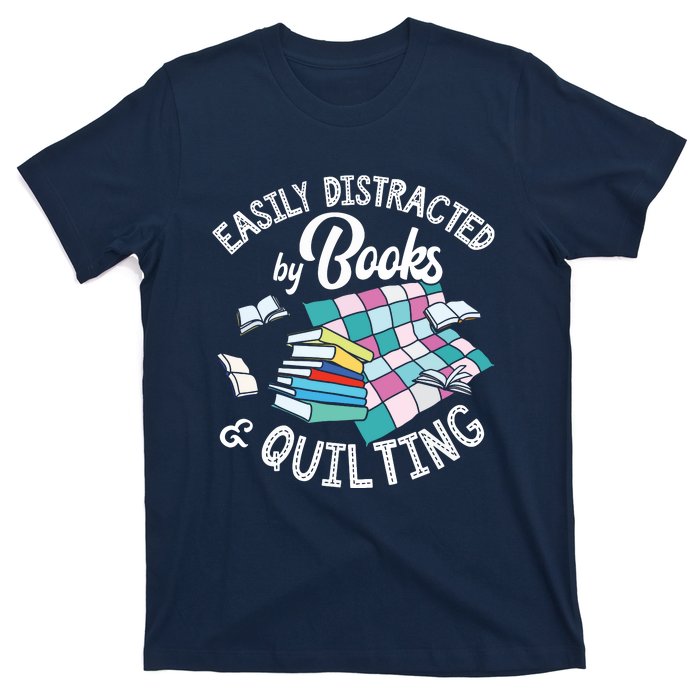 Quilting Shirts Knitting Lover Gift Sewing Tee Book Lover T-Shirt