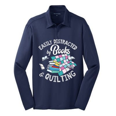 Quilting Shirts Knitting Lover Gift Sewing Tee Book Lover Silk Touch Performance Long Sleeve Polo