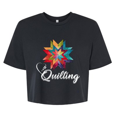 Quiltiing Sewing Love Quilting Quilter Sewer Sewing Bella+Canvas Jersey Crop Tee