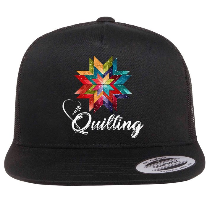 Quiltiing Sewing Love Quilting Quilter Sewer Sewing Flat Bill Trucker Hat