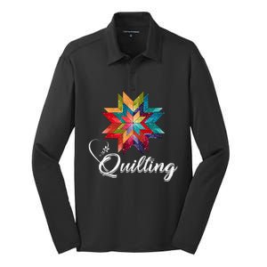 Quiltiing Sewing Love Quilting Quilter Sewer Sewing Silk Touch Performance Long Sleeve Polo