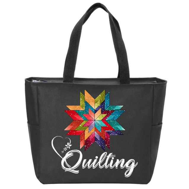 Quiltiing Sewing Love Quilting Quilter Sewer Sewing Zip Tote Bag