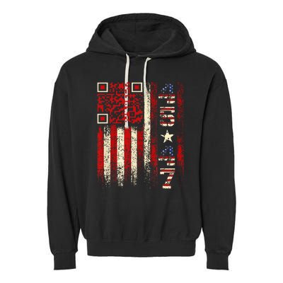 Qr Scan Me President Trump 4547 Trump Dancing Code Garment-Dyed Fleece Hoodie