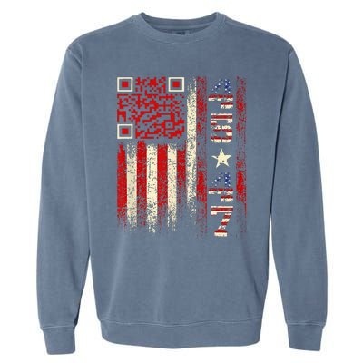 Qr Scan Me President Trump 4547 Trump Dancing Code Garment-Dyed Sweatshirt