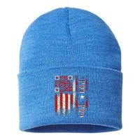 Qr Scan Me President Trump 4547 Trump Dancing Code Sustainable Knit Beanie