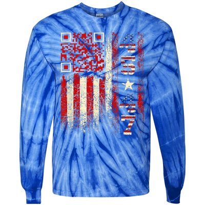 Qr Scan Me President Trump 4547 Trump Dancing Code Tie-Dye Long Sleeve Shirt