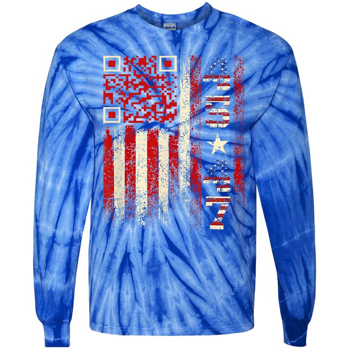 Qr Scan Me President Trump 4547 Trump Dancing Code Tie-Dye Long Sleeve Shirt