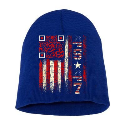 Qr Scan Me President Trump 4547 Trump Dancing Code Short Acrylic Beanie