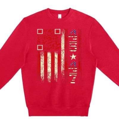 Qr Scan Me President Trump 4547 Trump Dancing Code Premium Crewneck Sweatshirt