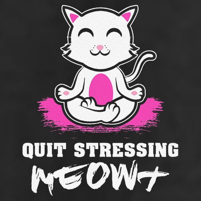 Quit Stressing Meowt Funny Meditation Lotus Seat Cat Yoga Adult Drive Performance Visor