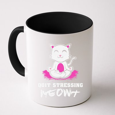 Quit Stressing Meowt Funny Meditation Lotus Seat Cat Yoga Mug