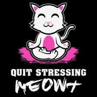 Quit Stressing Meowt Funny Meditation Lotus Seat Cat Yoga Drawstring Bag