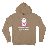 Quit Stressing Meowt Funny Meditation Lotus Seat Cat Yoga Hoodie