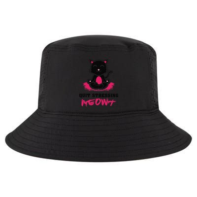 Quit Stressing Meowt Funny Meditation Lotus Seat Cat Yoga Cool Comfort Performance Bucket Hat