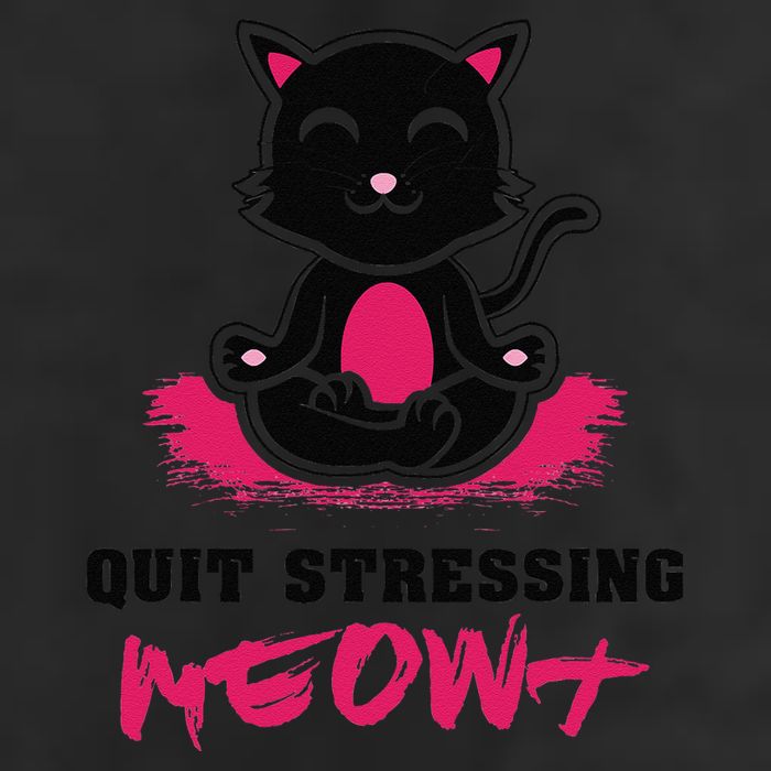 Quit Stressing Meowt Funny Meditation Lotus Seat Cat Yoga Adult Drive Performance Visor