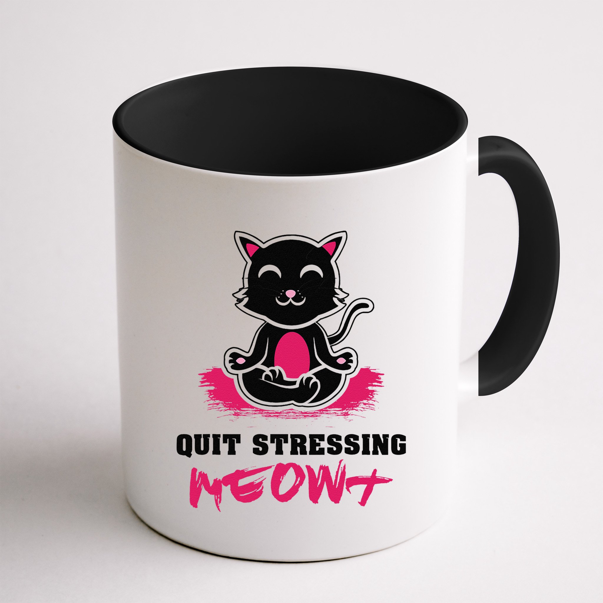 Quit Stressing Meowt Funny Meditation Lotus Seat Cat Yoga Mug