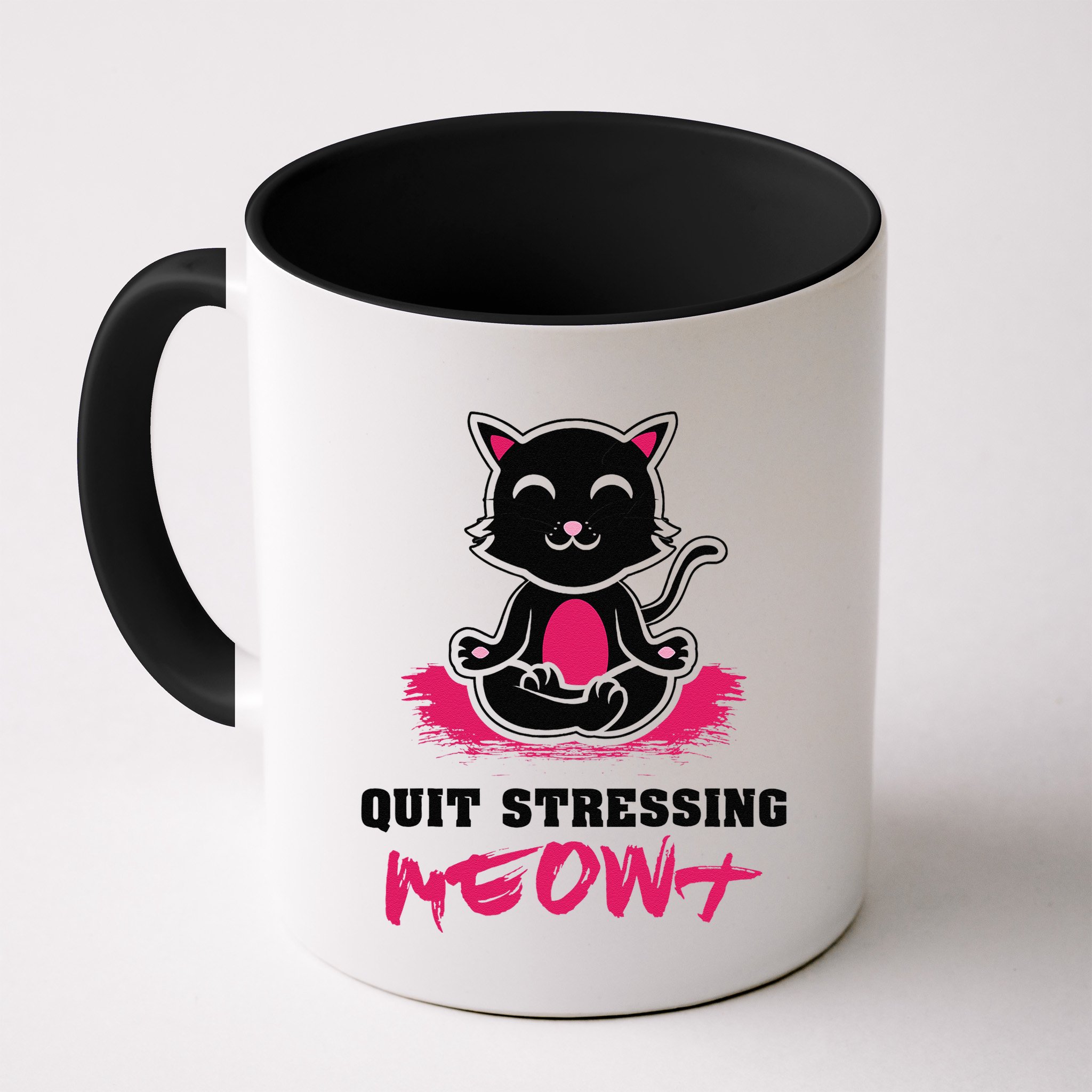 Quit Stressing Meowt Funny Meditation Lotus Seat Cat Yoga Mug