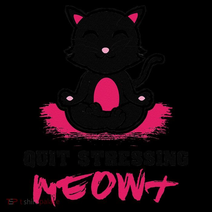 Quit Stressing Meowt Funny Meditation Lotus Seat Cat Yoga Drawstring Bag