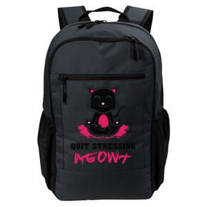 Quit Stressing Meowt Funny Meditation Lotus Seat Cat Yoga Daily Commute Backpack