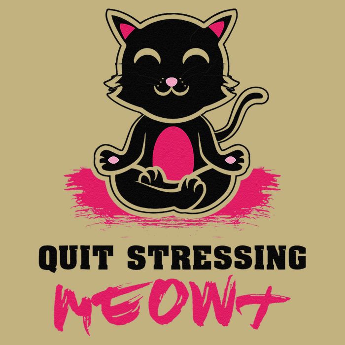 Quit Stressing Meowt Funny Meditation Lotus Seat Cat Yoga Cooling Performance Crew T-Shirt