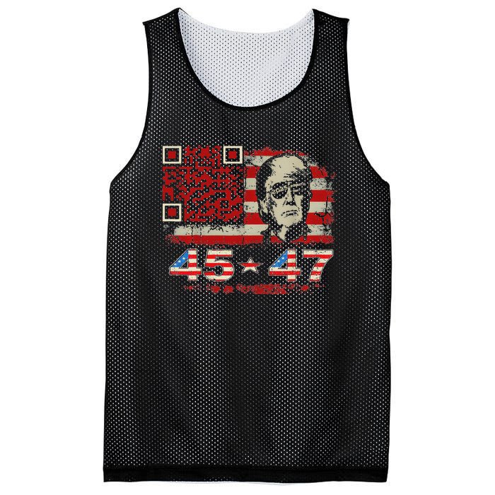 Qr Scan Me President Trump 4547 Mesh Reversible Basketball Jersey Tank