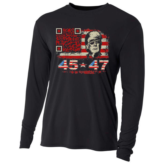 Qr Scan Me President Trump 4547 Cooling Performance Long Sleeve Crew