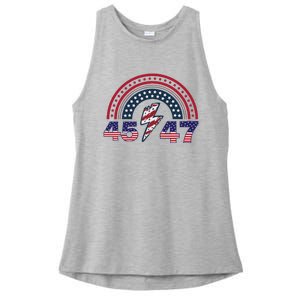 Qr Scan Me President Trump 4547 Trump Dancing Code Ladies PosiCharge Tri-Blend Wicking Tank