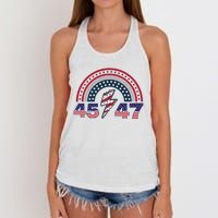 Qr Scan Me President Trump 4547 Trump Dancing Code Women's Knotted Racerback Tank