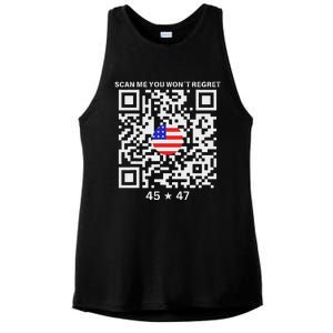 Qr Scan Me President Trump 4547 Trump Dancing Code Ladies PosiCharge Tri-Blend Wicking Tank