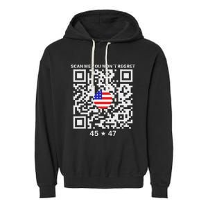 Qr Scan Me President Trump 4547 Trump Dancing Code Garment-Dyed Fleece Hoodie