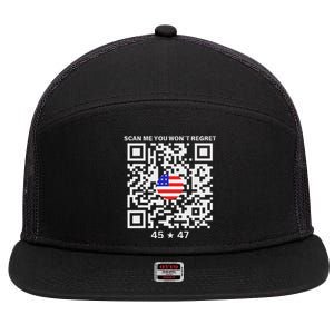 Qr Scan Me President Trump 4547 Trump Dancing Code 7 Panel Mesh Trucker Snapback Hat