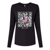 Qr Scan Me President Trump 4547 Trump Dancing Code Womens Cotton Relaxed Long Sleeve T-Shirt