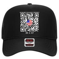 Qr Scan Me President Trump 4547 Trump Dancing Code High Crown Mesh Back Trucker Hat