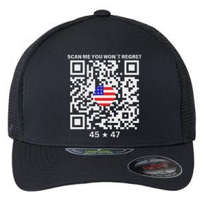 Qr Scan Me President Trump 4547 Trump Dancing Code Flexfit Unipanel Trucker Cap