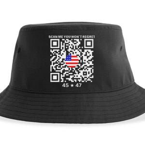 Qr Scan Me President Trump 4547 Trump Dancing Code Sustainable Bucket Hat