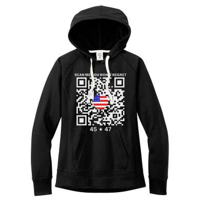 Qr Scan Me President Trump 4547 Trump Dancing Code Women's Fleece Hoodie