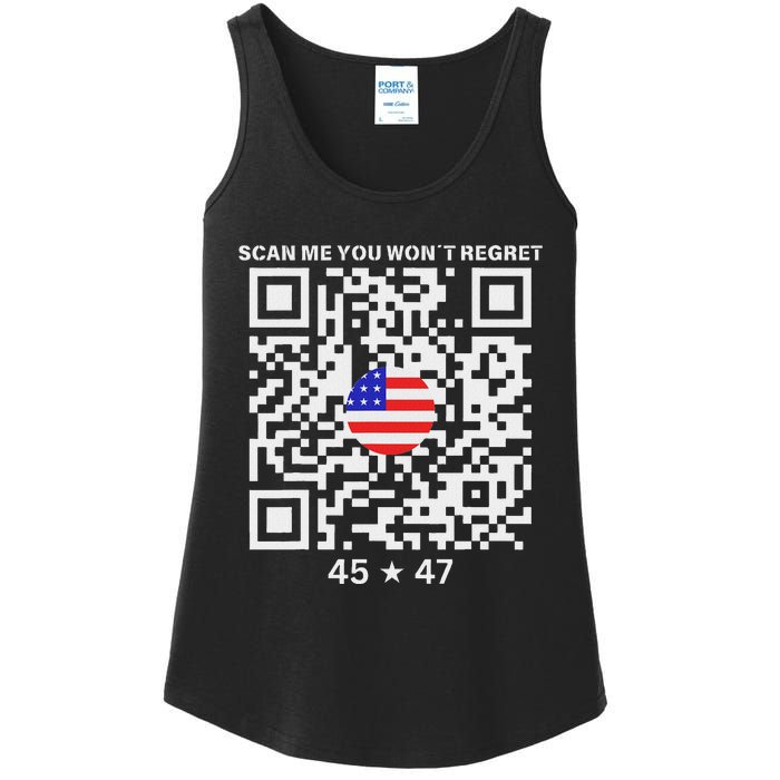 Qr Scan Me President Trump 4547 Trump Dancing Code Ladies Essential Tank