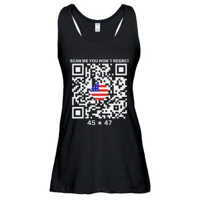 Qr Scan Me President Trump 4547 Trump Dancing Code Ladies Essential Flowy Tank