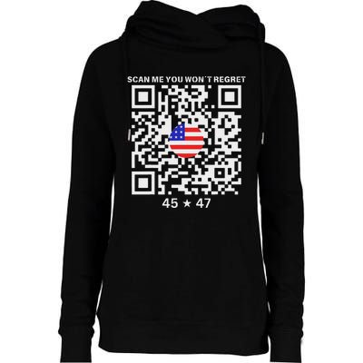 Qr Scan Me President Trump 4547 Trump Dancing Code Womens Funnel Neck Pullover Hood